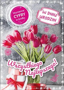 Obrazek Karnet Urodziny wymienne cyfry