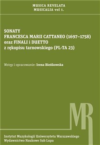 Obrazek Sonaty Francesca Marii Cattaneo (1697-1758) oraz finali i duetto z rękopisu tarnowskiego (PL-TA 23)