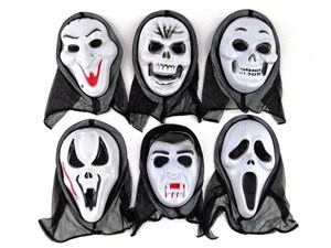 Picture of Maska na Halloween z kapturem 30x22cm MIX