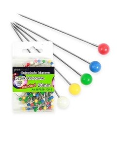 Obrazek Szpilki kolorowe 28mm 100szt