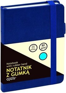 Obrazek Notatnik A6/80K linia z gumką granatowy GRAND
