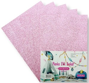 Obrazek Pianka brokatowa różowa 21x29,7cm 5szt