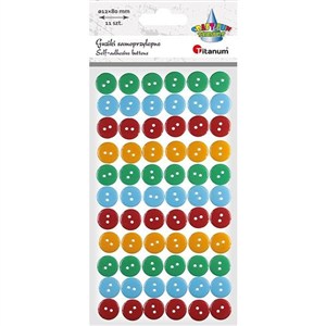 Obrazek Guziki plastikowe samoprzylepne 66szt