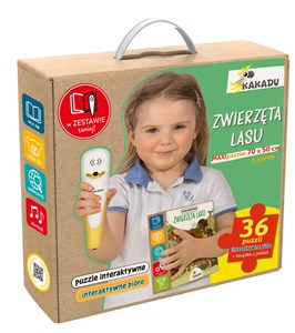Obrazek Zwierzęta lasu Mówiące puzzle interaktywne Zestaw z piórem Kakadu