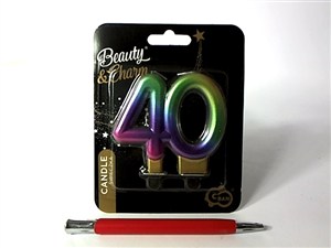 Picture of Świeczka liczba 40 Galaxy 7,5 cm