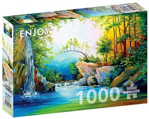 Obrazek Puzzle 1000 Leśny wodospad