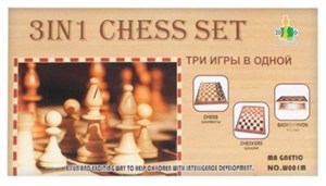 Obrazek Szachy drewniane 3w1