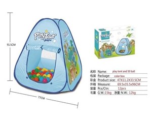 Obrazek Namiot samorozkładający 77cm + 50 piłek Dinozaury