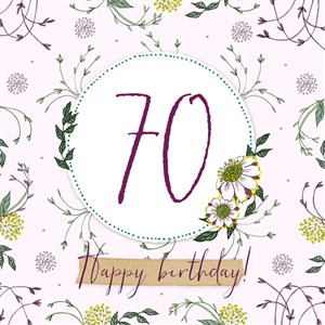 Obrazek Karnet Swarovski kwadrat Urodziny 70