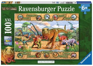 Obrazek Puzzle 100 Dinozaury XXL