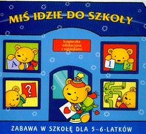 Obrazek Miś idzie do szkoły Książeczka edukacyjna z naklejkami