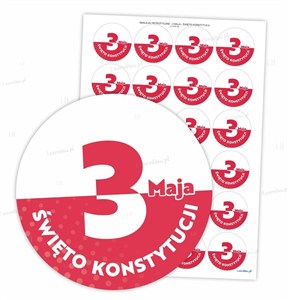 Obrazek Naklejki patriotyczne - 3 maja 40mm 24szt