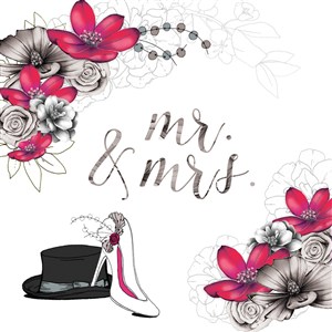 Picture of Karnet Swarovski kwadrat Ślub Pan i Pani