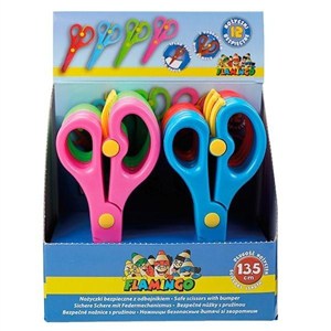 Obrazek Nożyczki bezpieczne z odbojnikiem 13,5cm (12szt)