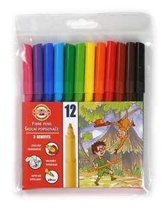 Obrazek Flamastry zmywalne 12 kolorów
