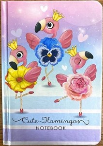 Obrazek Notatnik ozdobny 115x150/64K gładki TW Flamingi