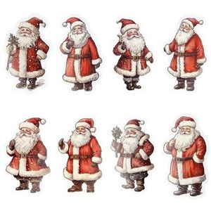 Obrazek Naklejki papierowe na taśmie Mikołaje 250szt