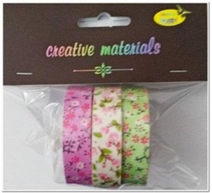 Obrazek Taśmy materiałowe kwiaty 3szt
