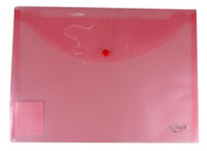 Obrazek Teczka kopertowa A4 czerwona transparentna