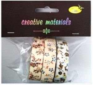 Obrazek Taśmy materiałowe kwiaty 3szt