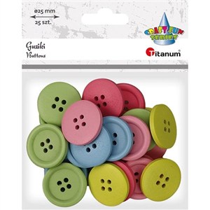 Picture of Guziki drewniane okrągłe 25szt mix