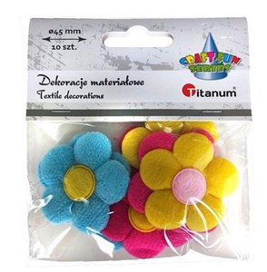 Obrazek Aplikacje materiałowe kwiaty 45x45mm mix 10szt