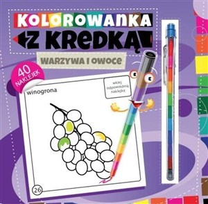 Obrazek Kolorowanka z kredką Warzywa i owoce
