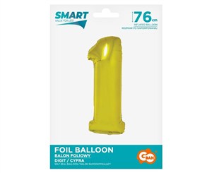 Picture of Balon foliowy cyfra 1 złota Smart 76cm