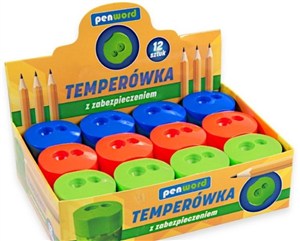 Obrazek Temperówka podwójna z pojemnikiem (12szt)