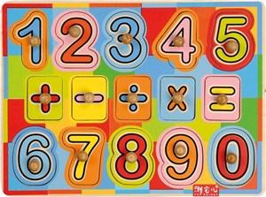 Obrazek Układanka drewniana z pinezkami Cyfry