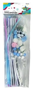 Picture of Zestaw druciki, pompony, oczka pastelowy 80szt