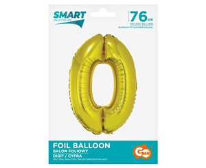 Picture of Balon foliowy cyfra 0 złota Smart 76cm