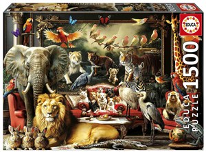 Obrazek Puzzle 1500 Zwierzęta w salonie 113421