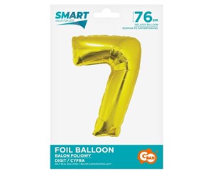 Obrazek Balon foliowy cyfra 7 złota Smart 76cm