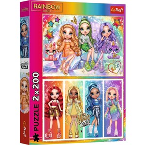 Obrazek Puzzle 2x200 Tęczowe lalki MGA Rainbow High 13335