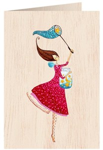 Obrazek Karnet drewniany C6 + koperta Słoik gwiazd