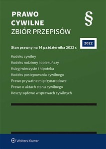Obrazek Kodeks cywilny. Kodeks rodzinny i opiekuńczy. Księgi wieczyste i hipoteka. Kodeks postępowania cywilnego. Prawo prywatne międzynarodowe. Prawo o aktac KC KRiO KWiH KPC PPM Prawo o aktach stanu cywilnego Koszty sądowe w sprawach cywilnych