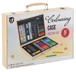 Picture of Drewniana walizka artystyczna dla dzieci 86 elementów