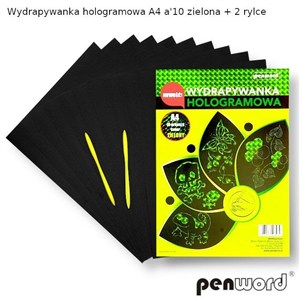 Obrazek Wydrapywanka hologramowa A4 zielona