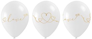Obrazek Balony ze złotym walentynkowym nadrukiem 5szt
