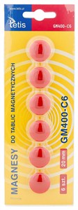 Obrazek Magnesy do tablic Tetis czerwone 20mm/6
