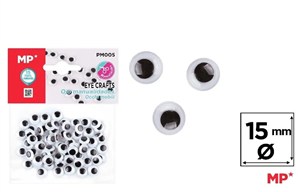 Obrazek Oczy ruchome samoprzylepne 15mm