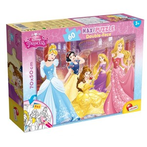 Obrazek Puzzle dwustronne maxi Księżniczki 60