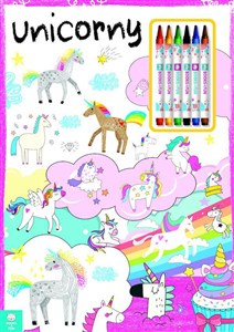 Obrazek Kolorowanka Unicorny z kredkami