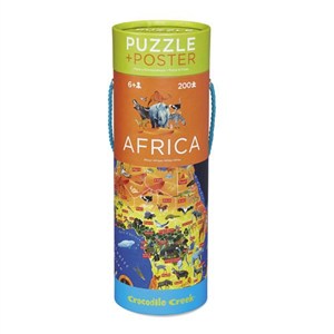 Obrazek Puzzle 200 Mapa Afryki, Crocodile Creek CC-2873-7