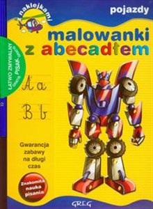 Obrazek Malowanki z abecadłem Pojazdy + pisak z naklejkami