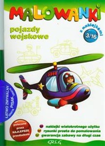 Obrazek Malowanki 3 Pojazdy wojskowe + pisak z naklejkami