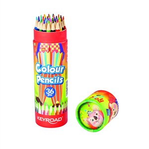 Obrazek Kredki ołówkowe KEYROAD trójkątne w tubie mix 36 kolorów