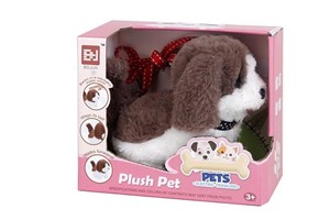 Picture of Piesek chodzący na smyczy 14cm biało-brązowy