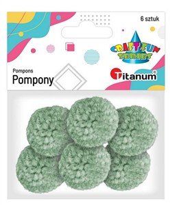 Picture of Pompony włóczkowe 3cm jasnozielone 6szt
